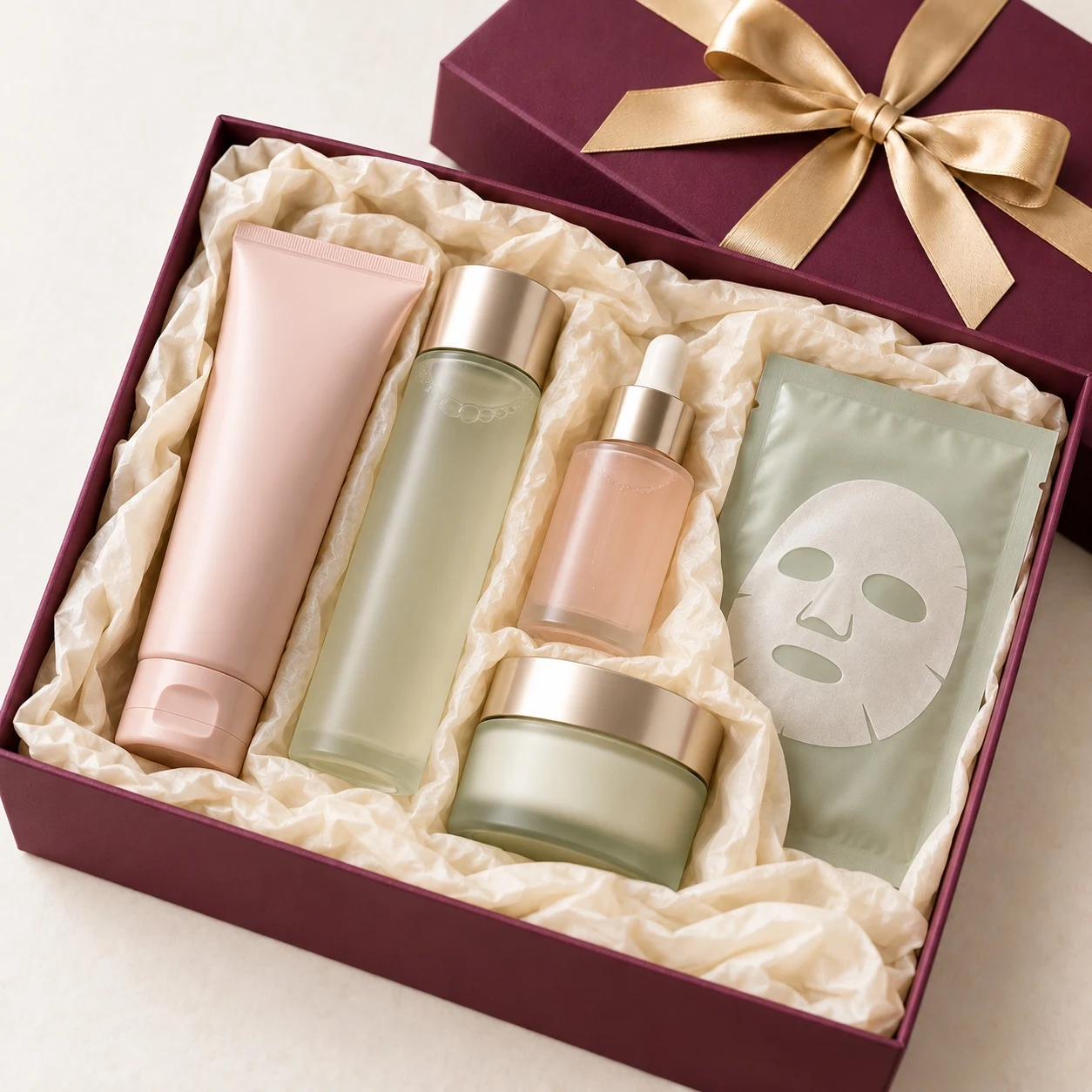 Coffret bien-être Maïrys Box avec soins et ruban doré